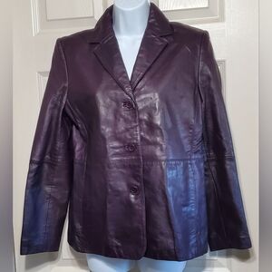 Amanda Smith size 8 Women's Purple Leather Jacket Pre-owned